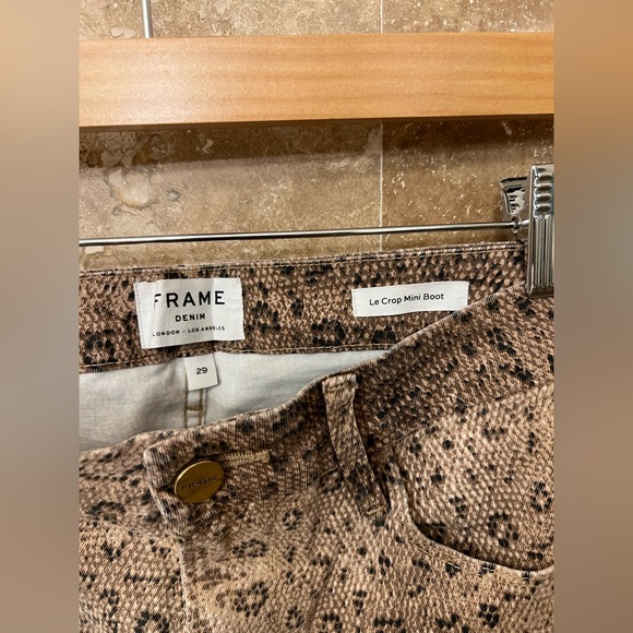 Frame Denim jeans Snake Print Le Crop High Waist mini boot EUC Size 29 - Picture 8 of 10